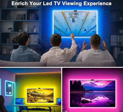 Smart RGBIC LED TV Backlight Strip with Camera, App Control, Music Sync, Smart Lights for Gaming Room Ambient Lighting Ideal for 55-65 inch Monitors